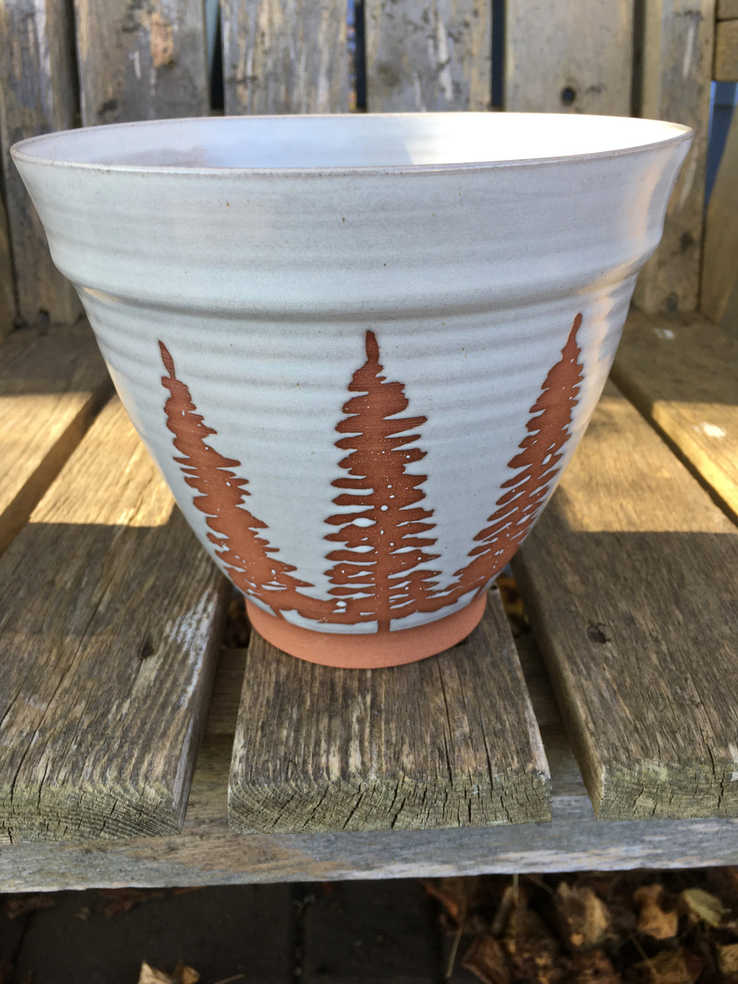 Red clay mixing bowl