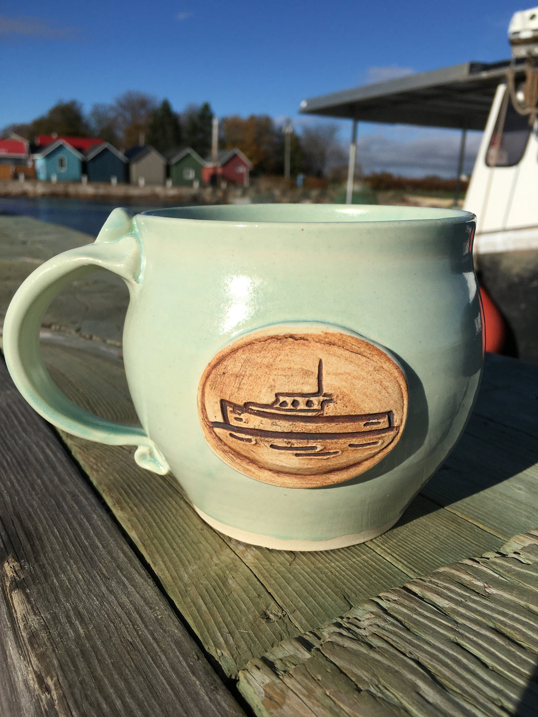 Fishing boat soup mug